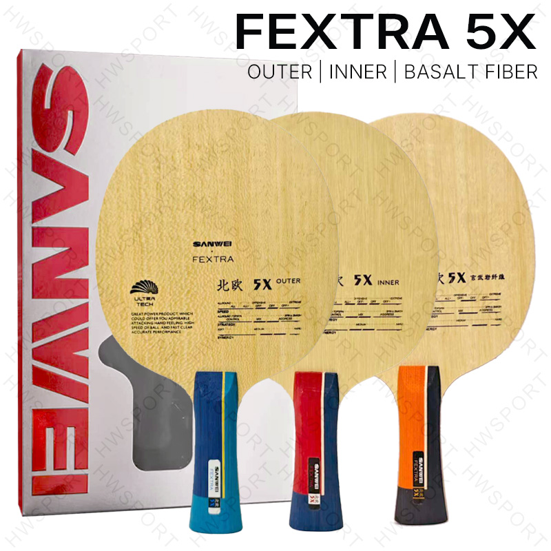 Stiga Carbon Blade - SANWEI FEXTRA 5X Tafeltennisblad Binnenste Buitenste